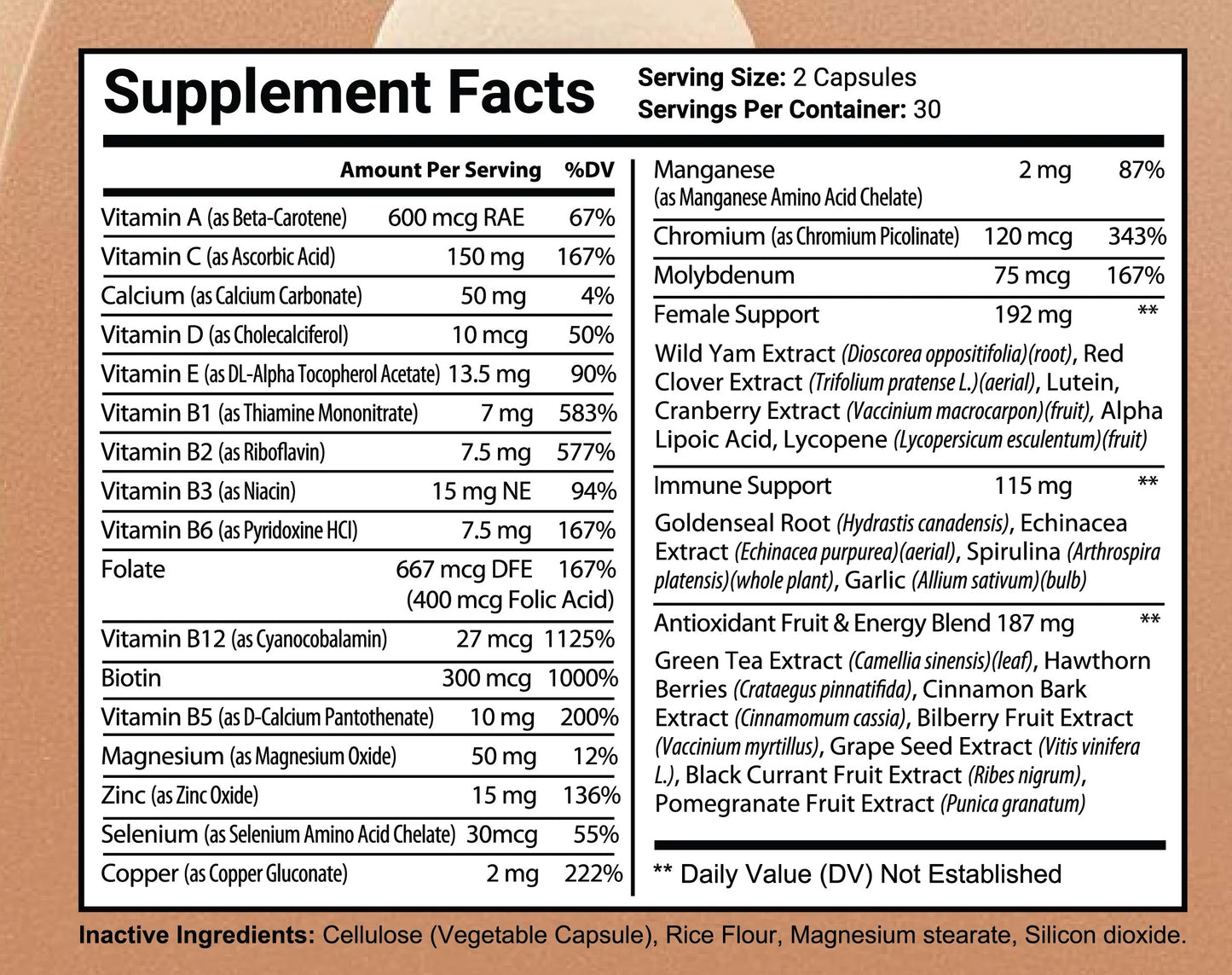 Women’s Multivitamin – Vitamins, Minerals & Antioxidants (60 Capsules)