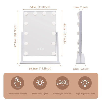 White Vanity Mirror with Lights
