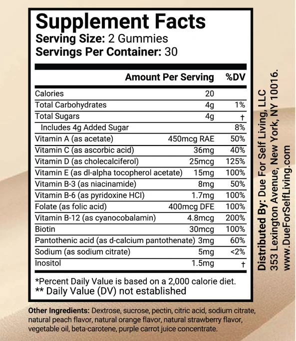Due Self™ Hair Vitamin Gummies – Crown Strength (60 Gummies)